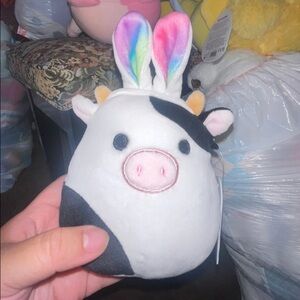 5” Connor the cow with Easter bunny ears